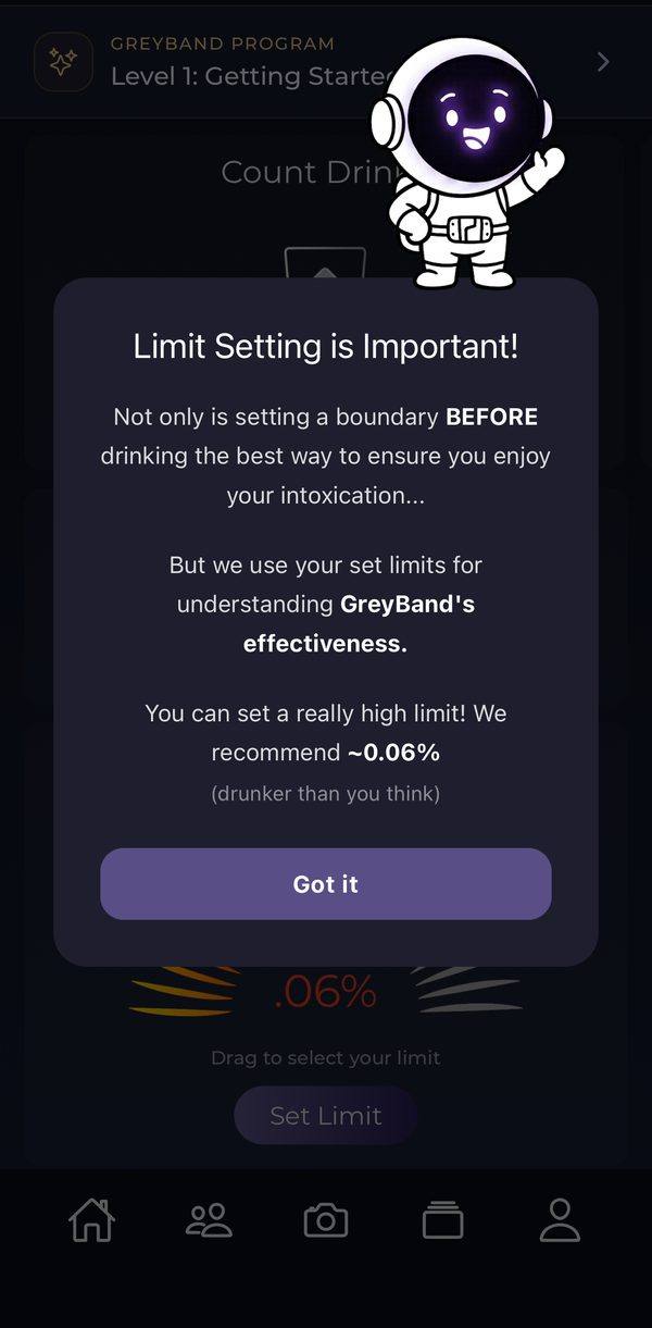GreyBand app limit setting